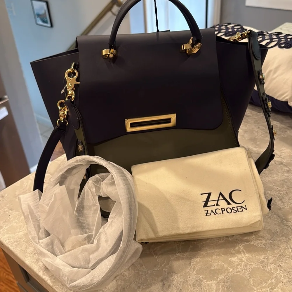 ZAC ZACPOSEN Eartha iconic top handle satchel in Moss - Picture 8 of 9